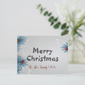 weiße Weihnachten Postkarte (Stehend Vorderseite)