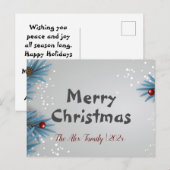 weiße Weihnachten Postkarte (Vorne/Hinten)