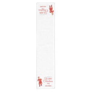 weiße Weihnachten Santa Vintage Retro Rot Kurzer Tischläufer