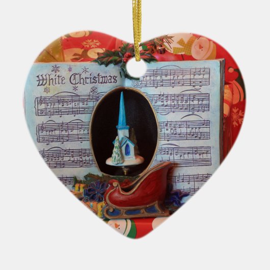 Weiße Weihnachten und Weihnachten Keramik Ornament (Vorne)