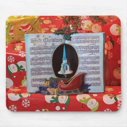 Weiße Weihnachten und Weihnachten Mousepad (Vorne)