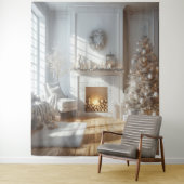 Weiße Weihnachts-Glow-BackDrop Wandteppich (Beispiel)
