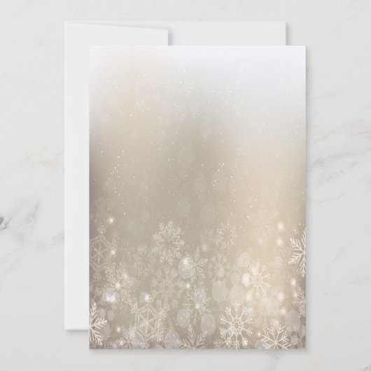 Weiße Weihnachtsbälle, Snowflakes Company Party Einladung (Rückseite)