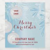 Weiße Weihnachtsbälle Weinetikett (Einzelnes Label)