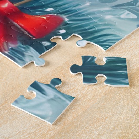 Weiße Weihnachtsbaum mit Schneeflocken Puzzle (Seite)