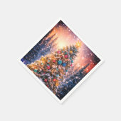 Weiße Weihnachtsbaum-Papier-Servietten Serviette (Ecke)