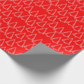 Weiße Weihnachtsbäume auf Rot Geschenkpapier (Ecke)