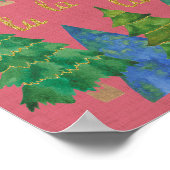 Weiße Weihnachtsbäume drucken Poster (Ecke)