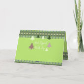 Weiße Weihnachtsbaume Feiertagskarte (Rückseite)