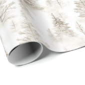 Weiße Weihnachtsbäume Geschenkpapier (Rolleneckpunkt)