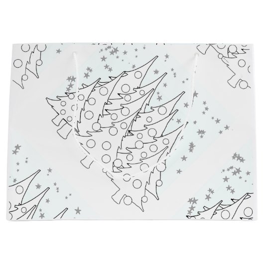 Weiße Weihnachtsbäume Große Geschenktüte (Vorderseite)