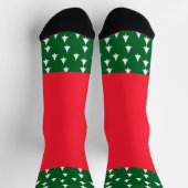 Weiße Weihnachtsbäume grün rot Socken (Oben)