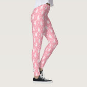 Weiße Weihnachtsbaume Schneeflocke Rosa Weiß Leggings (Rechts)