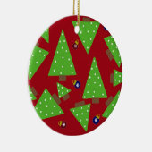 Weiße Weihnachtsbäume und Dekorationen Keramik Ornament (Rechts)