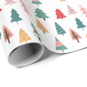 Weiße Weihnachtsbaumen Geschenkpapier (Rolleneckpunkt)