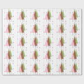 Weiße Weihnachtsbaumen Geschenkpapier (Flach)