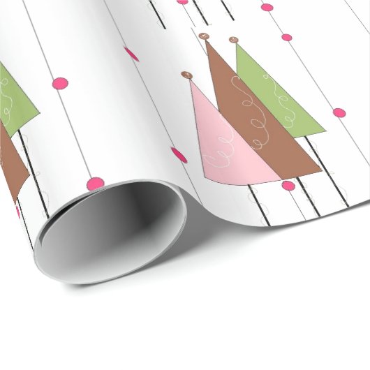 Weiße Weihnachtsbaumen Geschenkpapier (Rolleneckpunkt)