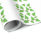 Weiße Weihnachtsbaumen Geschenkpapier (Rolleneckpunkt)