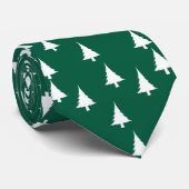 Weiße Weihnachtsbaumen Grünes Geschenk Krawatte (Gerollt)