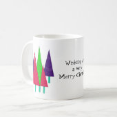 Weiße Weihnachtsbaumen Kaffeetasse (Vorderseite Links)