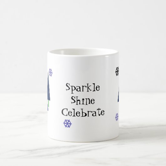 Weiße Weihnachtsbaumen Kaffeetasse (Mittel)