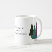 Weiße Weihnachtsbaumen Kaffeetasse (VorderseiteRechts)
