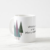 Weiße Weihnachtsbaumen Kaffeetasse (Vorderseite Links)