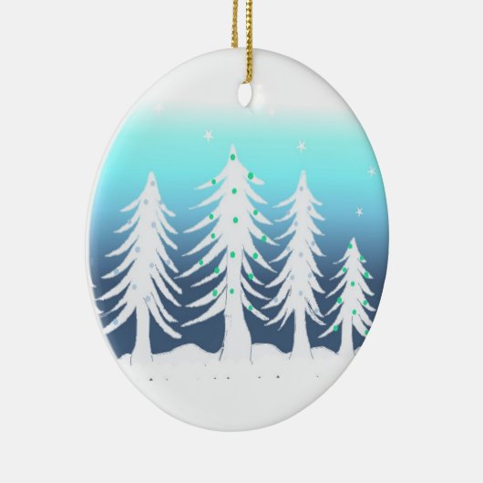 Weiße Weihnachtsbaumen Keramikornament (Rechts)