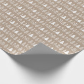 Weiße Weihnachtsbaumen Muster Brown Geschenkpapier (Ecke)