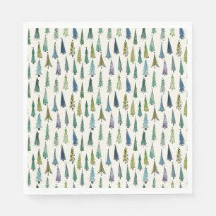 Weiße Weihnachtsbaumen Serviette