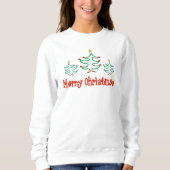Weiße Weihnachtsbaumen Sweatshirt (Vorderseite)