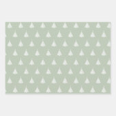 Weiße Weihnachtsbaummuster auf Pastellfarben Geschenkpapier Set (Vorderseite 2)