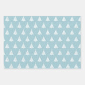 Weiße Weihnachtsbaummuster auf Pastellfarben Geschenkpapier Set (Vorderseite)