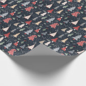 Weiße Weihnachtsbaummuster Geschenkpapier (Ecke)