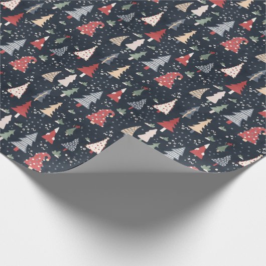 Weiße Weihnachtsbaummuster Geschenkpapier (Ecke)