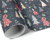 Weiße Weihnachtsbaummuster Geschenkpapier (Rolleneckpunkt)