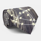 Weiße Weihnachtsbeleuchtung auf Holzkorn Krawatte (Gerollt)