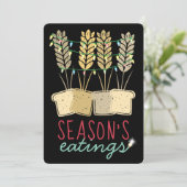 Weiße Weihnachtsbeleuchtung Brot Feiertag Backen Feiertagskarte (Stehend Vorderseite)