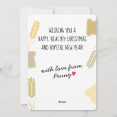 Weiße Weihnachtsbeleuchtung Brot Feiertag Backen Feiertagskarte (Rückseite)