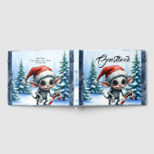 Weiße Weihnachtself mit Candy Cane. Gästebuch (Voll)