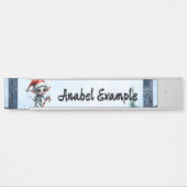 Weiße Weihnachtself mit Candy Cane. Türschild (Vorderseite )