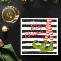 Weiße Weihnachtselfenbeine auf Streifen