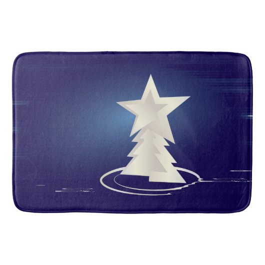 weiße Weihnachtsfeier Badematte (Vorderseite)