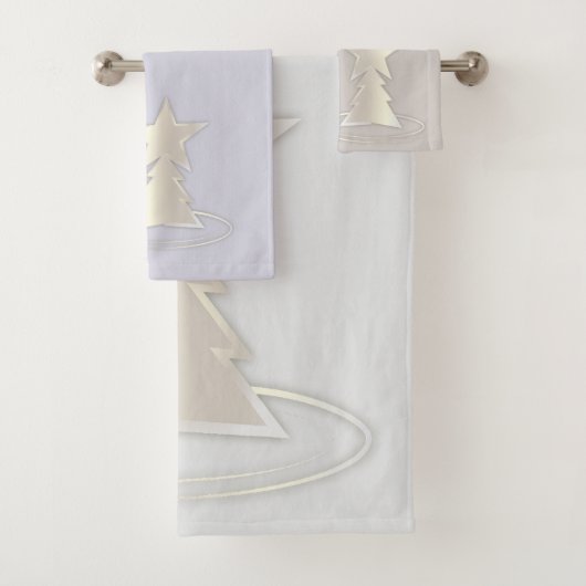 weiße Weihnachtsfeier Badhandtuch Set (Insitu)