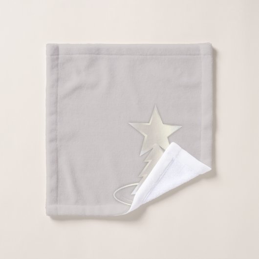 weiße Weihnachtsfeier Badhandtuch Set (Waschlappen)