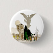 weiße Weihnachtsfeier Button (Vorderseite)