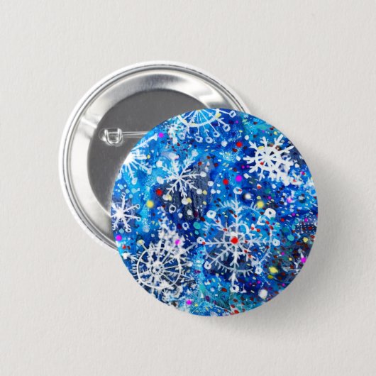 weiße Weihnachtsfeier Button (Vorne & Hinten)