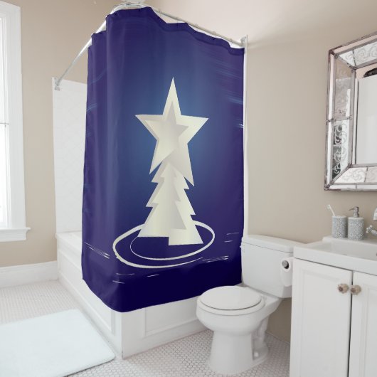 weiße Weihnachtsfeier Duschvorhang (Beispiel)