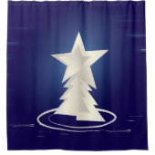 weiße Weihnachtsfeier Duschvorhang (Vorderseite)