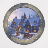 weiße Weihnachtsfeier Etiketten (Design 2)